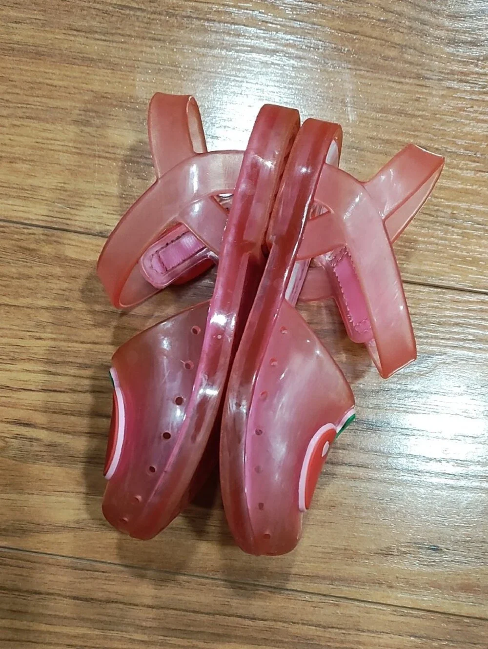 Cat & Jack Pink Jelly Sandals with Cherry Design